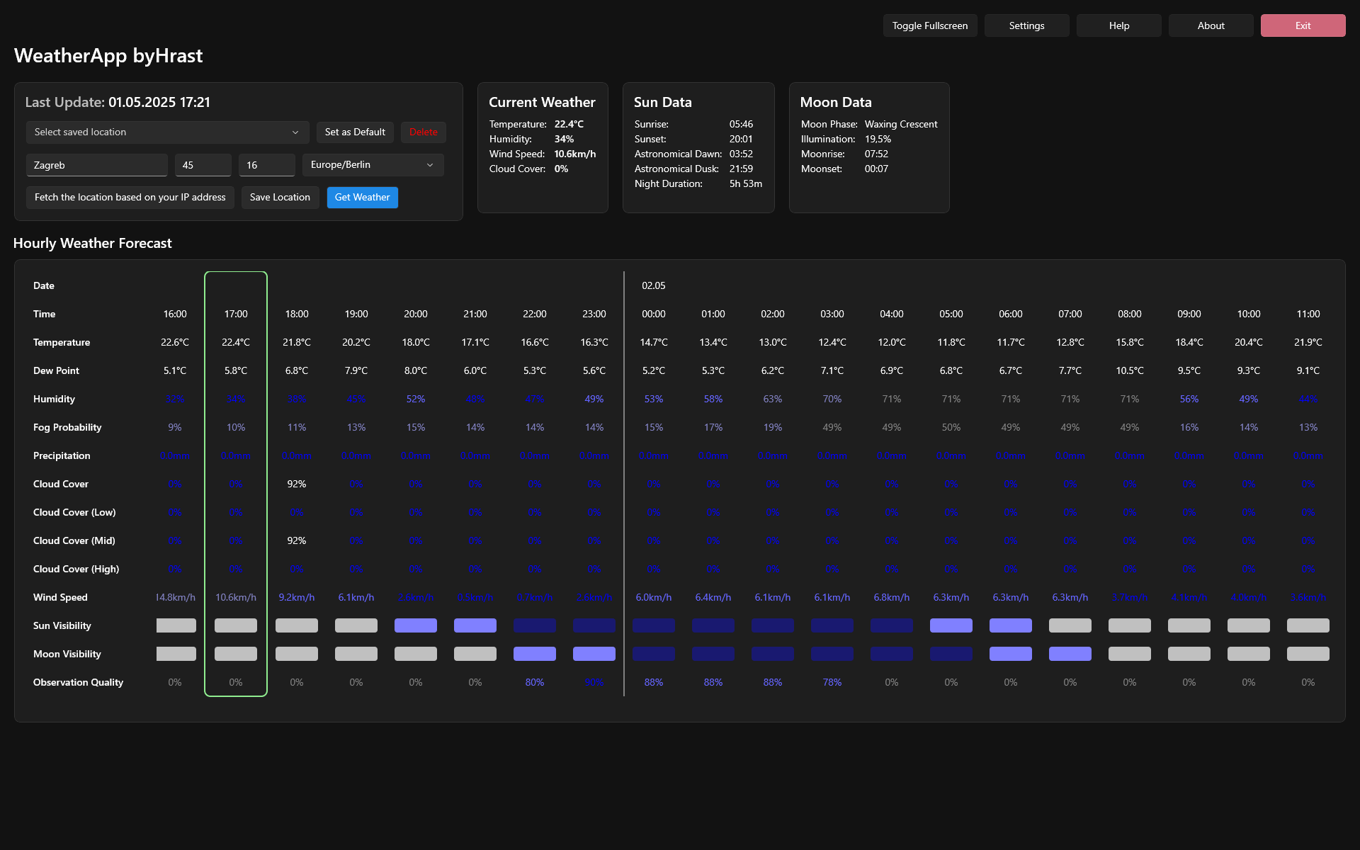 Weather byHrast Interface
